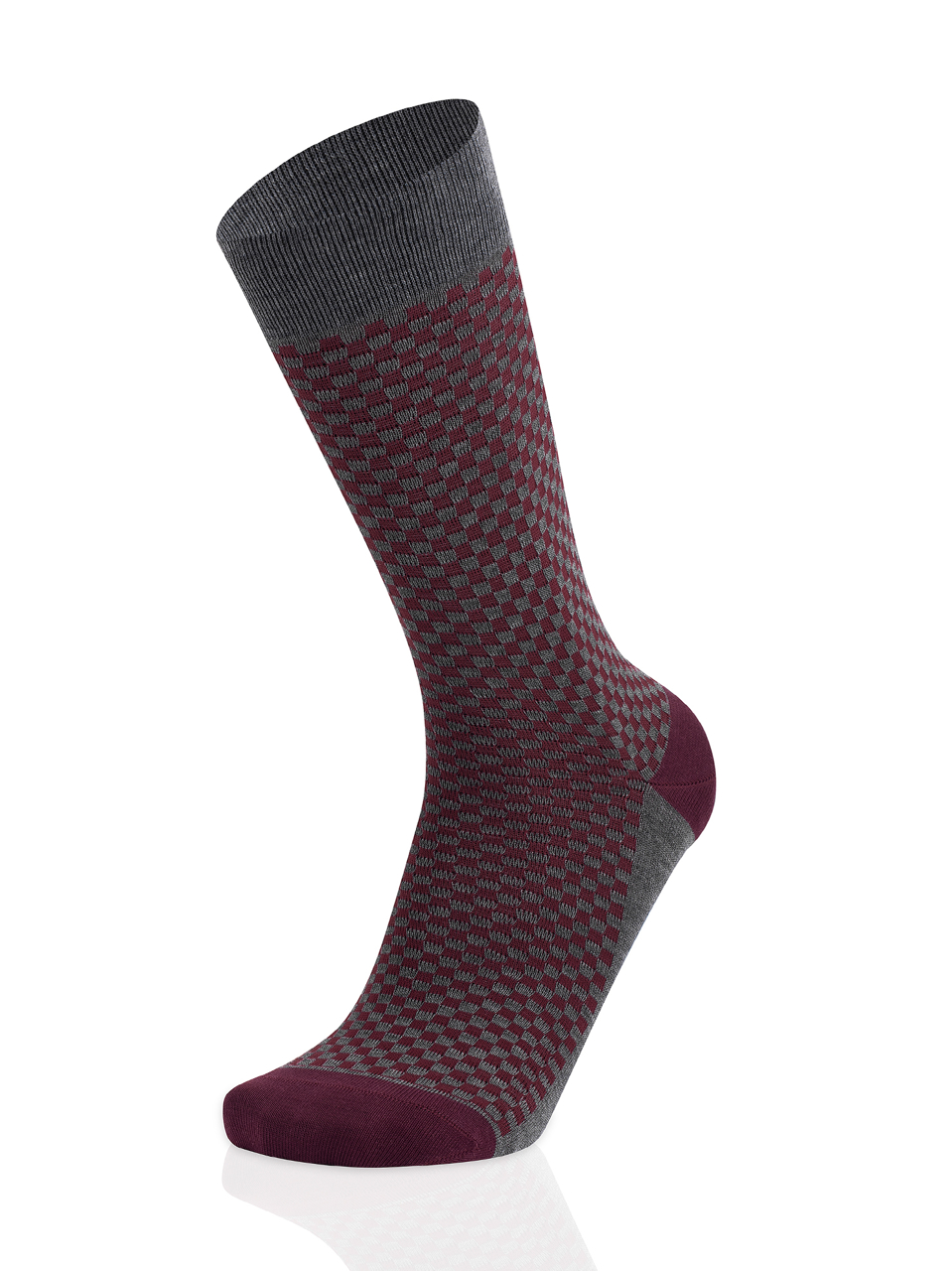 Picture of CHECK ANTHRACITE/BORDEAUX